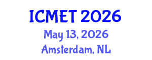 International Conference on Mechanical Engineering and Technology (ICMET) May 13, 2026 - Amsterdam, Netherlands