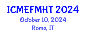 International Conference on Mechanical Engineering, Fluid Mechanics and Heat Transfer (ICMEFMHT) October 10, 2024 - Rome, Italy