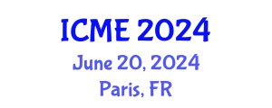 International Conference on Mechanical Engineering (ICME) June 20, 2024 - Paris, France