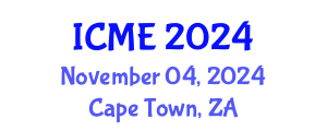 International Conference on Mechanical Engineering (ICME) November 04, 2024 - Cape Town, South Africa