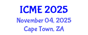 International Conference on Mechanical Engineering (ICME) November 04, 2025 - Cape Town, South Africa
