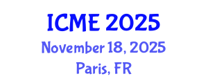 International Conference on Mechanical Engineering (ICME) November 18, 2025 - Paris, France