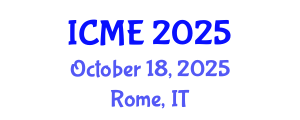 International Conference on Mechanical Engineering (ICME) October 18, 2025 - Rome, Italy
