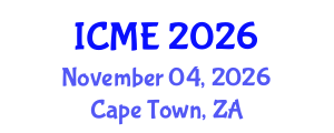 International Conference on Mechanical Engineering (ICME) November 04, 2026 - Cape Town, South Africa