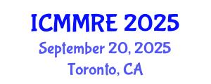 International Conference on Mechanical, Mechatronics and Robotics Engineering (ICMMRE) September 20, 2025 - Toronto, Canada