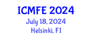 International Conference on Mechanics and Fluid Engineering (ICMFE) July 18, 2024 - Helsinki, Finland