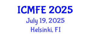 International Conference on Mechanics and Fluid Engineering (ICMFE) July 19, 2025 - Helsinki, Finland