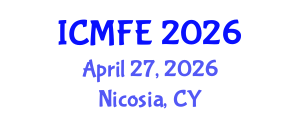 International Conference on Mechanics and Fluid Engineering (ICMFE) April 27, 2026 - Nicosia, Cyprus International Conference on Mechanics and Fluid Engineering (ICMFE) April 27, 2026 - Nicosia, Cyprus