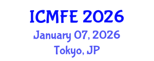 International Conference on Mechanics and Fluid Engineering (ICMFE) January 07, 2026 - Tokyo, Japan
