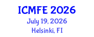 International Conference on Mechanics and Fluid Engineering (ICMFE) July 19, 2026 - Helsinki, Finland