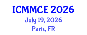 International Conference on Mechanics, Materials and Civil Engineering (ICMMCE) July 19, 2026 - Paris, France