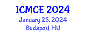 International Conference on Mechatronics and Control Engineering (ICMCE) January 25, 2024 - Budapest, Hungary