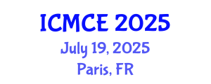 International Conference on Mechatronics and Control Engineering (ICMCE) July 19, 2025 - Paris, France