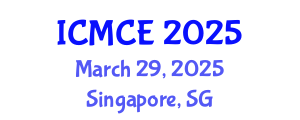 International Conference on Mechatronics and Control Engineering (ICMCE) March 29, 2025 - Singapore, Singapore