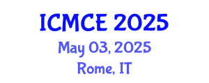 International Conference on Mechatronics and Control Engineering (ICMCE) May 03, 2025 - Rome, Italy