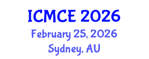 International Conference on Mechatronics and Control Engineering (ICMCE) February 25, 2026 - Sydney, Australia