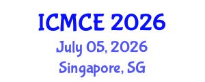 International Conference on Mechatronics and Control Engineering (ICMCE) July 05, 2026 - Singapore, Singapore