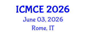 International Conference on Mechatronics and Control Engineering (ICMCE) June 03, 2026 - Rome, Italy