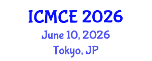 International Conference on Mechatronics and Control Engineering (ICMCE) June 10, 2026 - Tokyo, Japan