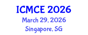 International Conference on Mechatronics and Control Engineering (ICMCE) March 29, 2026 - Singapore, Singapore