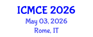 International Conference on Mechatronics and Control Engineering (ICMCE) May 03, 2026 - Rome, Italy