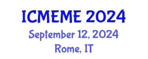 International Conference on Mechatronics, Electrical and Mechanical Engineering (ICMEME) September 12, 2024 - Rome, Italy