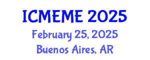 International Conference on Mechatronics, Electrical and Mechanical Engineering (ICMEME) February 25, 2025 - Buenos Aires, Argentina