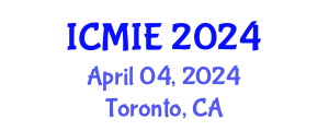 International Conference on Mechatronics, Manufacturing and Industrial Engineering (ICMIE) April 04, 2024 - Toronto, Canada
