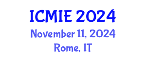 International Conference on Mechatronics, Manufacturing and Industrial Engineering (ICMIE) November 11, 2024 - Rome, Italy