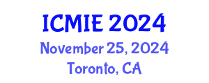 International Conference on Mechatronics, Manufacturing and Industrial Engineering (ICMIE) November 25, 2024 - Toronto, Canada