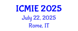 International Conference on Mechatronics, Manufacturing and Industrial Engineering (ICMIE) July 22, 2025 - Rome, Italy