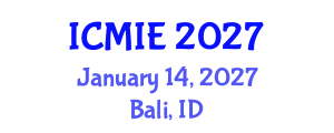 International Conference on Mechatronics, Manufacturing and Industrial Engineering (ICMIE) January 14, 2027 - Bali, Indonesia International Conference on Mechatronics, Manufacturing and Industrial Engineering (ICMIE) January 14, 2027 - Bali, Indonesia