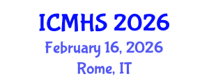 International Conference on Medical and Health Sciences (ICMHS) February 16, 2026 - Rome, Italy International Conference on Medical and Health Sciences (ICMHS) February 16, 2026 - Rome, Italy