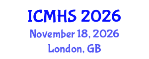International Conference on Medical and Health Sciences (ICMHS) November 18, 2026 - London, United Kingdom International Conference on Medical and Health Sciences (ICMHS) November 18, 2026 - London, United Kingdom