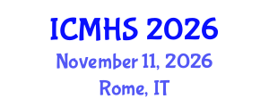 International Conference on Medical and Health Sciences (ICMHS) November 11, 2026 - Rome, Italy International Conference on Medical and Health Sciences (ICMHS) November 11, 2026 - Rome, Italy