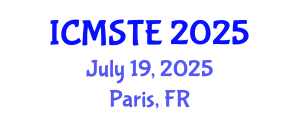International Conference on Medical Science, Technology and Engineering (ICMSTE) July 19, 2025 - Paris, France