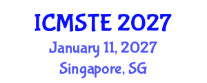 International Conference on Medical Science, Technology and Engineering (ICMSTE) January 11, 2027 - Singapore, Singapore International Conference on Medical Science, Technology and Engineering (ICMSTE) January 11, 2027 - Singapore, Singapore