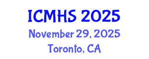 International Conference on Medicine and Health Sciences (ICMHS) November 29, 2025 - Toronto, Canada