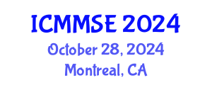 International Conference on Metallurgy, Materials Science and Engineering (ICMMSE) October 28, 2024 - Montreal, Canada