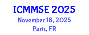 International Conference on Metallurgy, Materials Science and Engineering (ICMMSE) November 18, 2025 - Paris, France