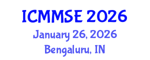 International Conference on Metallurgy, Materials Science and Engineering (ICMMSE) January 26, 2026 - Bengaluru, India International Conference on Metallurgy, Materials Science and Engineering (ICMMSE) January 26, 2026 - Bengaluru, India