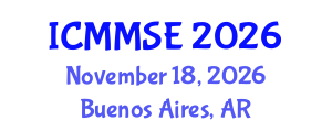 International Conference on Metallurgy, Materials Science and Engineering (ICMMSE) November 18, 2026 - Buenos Aires, Argentina International Conference on Metallurgy, Materials Science and Engineering (ICMMSE) November 18, 2026 - Buenos Aires, Argentina