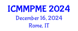 International Conference on Mining, Mineral Processing and Metallurgical Engineering (ICMMPME) December 16, 2024 - Rome, Italy