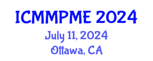 International Conference on Mining, Mineral Processing and Metallurgical Engineering (ICMMPME) July 11, 2024 - Ottawa, Canada