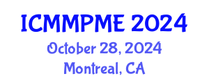 International Conference on Mining, Mineral Processing and Metallurgical Engineering (ICMMPME) October 28, 2024 - Montreal, Canada