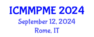 International Conference on Mining, Mineral Processing and Metallurgical Engineering (ICMMPME) September 12, 2024 - Rome, Italy