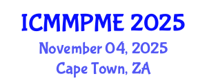 International Conference on Mining, Mineral Processing and Metallurgical Engineering (ICMMPME) November 04, 2025 - Cape Town, South Africa