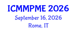 International Conference on Mining, Mineral Processing and Metallurgical Engineering (ICMMPME) September 16, 2026 - Rome, Italy