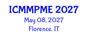 International Conference on Mining, Mineral Processing and Metallurgical Engineering (ICMMPME) May 08, 2027 - Florence, Italy International Conference on Mining, Mineral Processing and Metallurgical Engineering (ICMMPME) May 08, 2027 - Florence, Italy