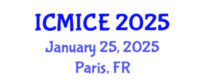 International Conference on Modelling, Identification and Control Engineering (ICMICE) January 25, 2025 - Paris, France